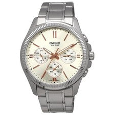 CASIO MTP-1375D-7A2V Cuarzo Multi Dial Champagne Reloj Hombre Nuevo sin caja