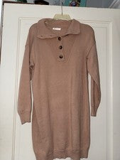 Vestido suéter marrón Kirundo para mujer, nuevo sin etiquetas, talla pequeña