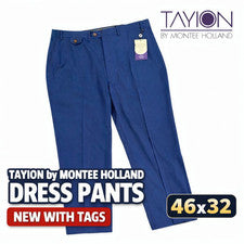 Pantalones de vestir Tayion by Montee Holland 46x32 azul brillante frente plano nuevos con etiquetas