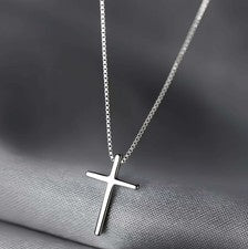 Collar Colgante Cruz Plata Esterlina 925 Mujeres Hombres Niñas Joyería Regalo Reino Unido