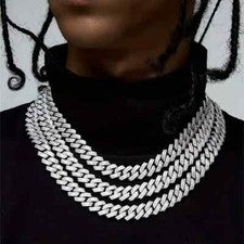Collar Iced Out bling bling pedrería hombre y hombre cadena bisutería regalo