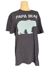 Camiseta para hombre Fifth Sun azul diseño papá oso grande nueva con etiquetas manga corta doble