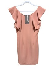 Nuevo con etiquetas Vestido Vero Moda Rosa Romántico Volantes Hasta la Rodilla Para Mujer Talla Mediana