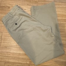 Pantalones para hombre color caqui tostado 38x34 pierna recta frente plano algodón LK hecho por la vida simple