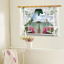 Calcomanías decorativas de pared para sala de estar 3D para ventana de vidrio para hogar