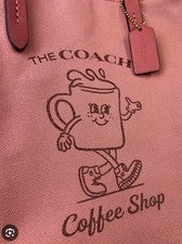 Bolso de Mano The Coach Coffee Shop Lona con Juego de Bolsa a Juego, NUEVO Malva
