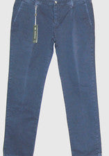 Pantalón Osso Goccia Azul Marino Algodón Para Hombre Informal Italia Talla 38