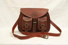 Bolso de hombro de cuero genuino marrón vintage para mujer Hobo Messenger Mon...