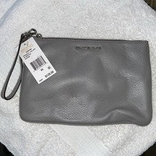 Bolso sin asas Michael Kors Bedford XL grande de cuero gris acero 32H5SBFW7L
