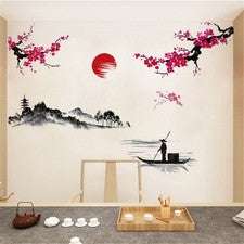 Pegatinas de pared para el hogar con flores de ciruela extraíbles decoración romántica de boda de alta calidad