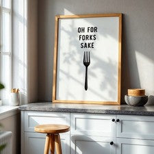 Impresiones de cocina decoración Oh para tenedor sake gimnasio impresión divertida decoración del hogar póster regalo