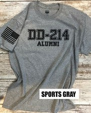 Camiseta DD-214 Alumni. Camisa veterana con o sin bandera en la manga