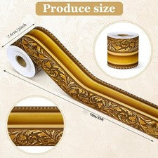 Rollo de pegatinas retro borde dorado para decoración de salón baño y hogar