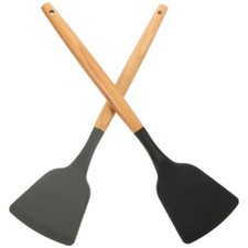 2 Piezas Espátula de Cocina Utensilios de Silicona para Cocinar Wok Multifunción
