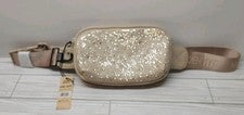 Riñonera bandolera Madden NYC cristal para mujer, beige nueva con etiquetas