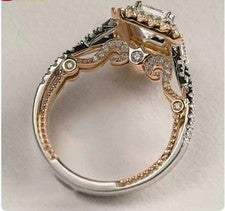 Anillo de regalo de Navidad de diamantes creado en laboratorio VVS1 de 2,85 quilates acabado en oro blanco de 14 quilate