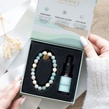 Pulsera de aceite esencial de cristal de amazonita abundancia joyería regalo