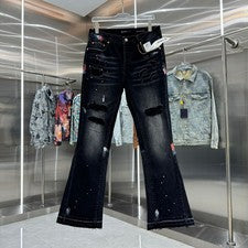 Moda Para hombres Personalidad Informal Colorido Pantalones de mezclilla acampanados tinta salpicada PU6013