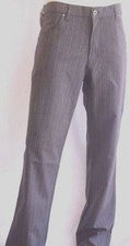 Pantalones de mezclilla de bailarina estilo tela elástica para hombre - gris a rayas J LUX