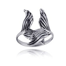 Anillo Cola de Sirena - Plata de Ley 925 Sirenas Colas de Sirena de Mar Océano Regalo