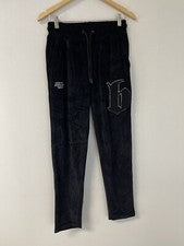 Pantalones deportivos Boohoo para hombre XS negro terciopelo limitado exclusivo bolsillo polar N201
