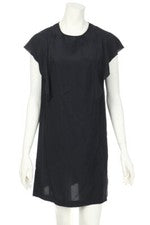 TIZIANA PAVONCELLI Silk Evening Dress Volants I 42 = D 36 black NEW