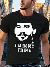 Estilo informal | Camiseta gráfica "I'm in My Prime" para hombre - Camiseta informal de algodón negra