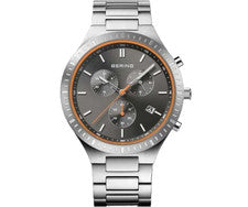 Orologio Uomo Bering 11743-709 Titanio Cronografo Uomo Vetro Zaffiro 40 mm Nuovo