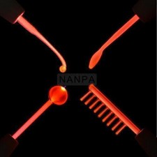 4 Electrodos Varita de Vidrio Violeta Naranja Rayo Cuidado Facial para Máquina de Alta Frecuencia