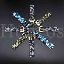 Correa de reloj deportiva de goma de silicona 20/22/24 mm azul verde gris camuflaje del ejército EE. UU.