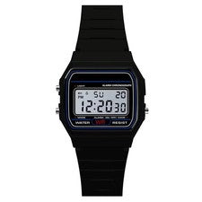 Reloj Cronómetro Cronógrafo Deportivo Unisex Hombre F 91W Clásico Digital Correa Resina*