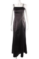 Vestido de verano para mujer vestido de tirantes negro poliéster 142 cm de largo
