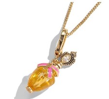 Collar colgante con dije de botella de perfume de cáncer de mama Juicy Couture