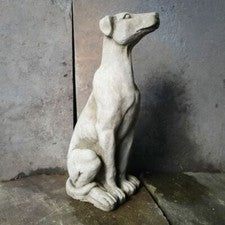 Estatua de Piedra Perro Cachorro Sentado | Animal Cachorro Jardín Exterior Adorno Decoración
