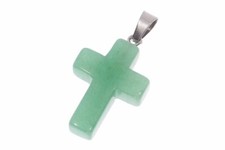 Aventurina Cruz Joyería Colgante Plata Ojal 26x18mm HS880