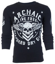 Camisa térmica manga larga ARCHAIC by AFFLICTION Para Hombres CRESTA FUERTE Motociclista $58