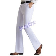 Hombres Vestido Formal Campana Parte Inferior Acampanado Pantalones Bootcut Negocios Estilo Vintage