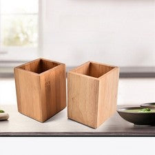 Soporte para utensilios de madera espátula contenedor de almacenamiento acabado de madera natural para cocina diaria