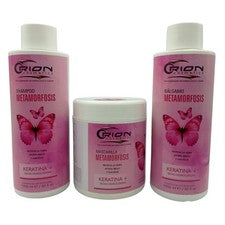 Orion Metamorfosis Queratina Cuidado del Cabello Kit de 3 Pasos Champú Acondicionador Mascarilla