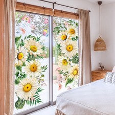 2 Piezas Pegatinas Decorativas Ventana Margarita Mariposa para Cocina y Baño