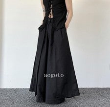Hombres Moda Estilo Japonés Punk Gótico Suelto Negro Vestido Pantalones Fiesta Pantalones