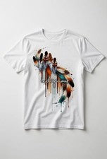 Camiseta Plumas Indígenas - Camiseta Acuarela Orgullo Nativo Americano