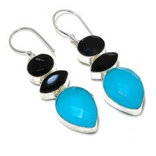 Pendiente de joyería de plata esterlina 925 con piedras preciosas de...