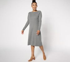 Vestido Susan Graver Para Mujer Pequeño 2XP Cuello Barco Suéter Gris A658697