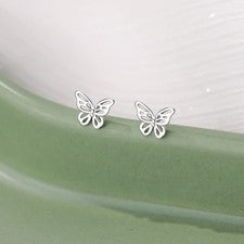Kleine Ohrstecker Schmetterling Sterling Silber 925 Damen Mädchen Ohrringe