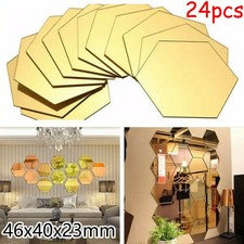 Pegatina de pared para espejo para el hogar decoración hágalo usted mismo pared hexagonal extraíble nueva