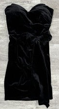 Moda Nova Sweet Revenge Terciopelo Mini Vestido Negro Para Mujer Pequeño NUEVO