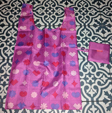 Bolso de Mano Corazón Rosa Compacto y Ligero Beach Shopper Bolsa Plegable Compras
