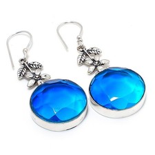 Pendiente de joyería de plata esterlina 925 hecho a mano con piedras preciosa...