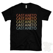 CAMISETA CASTANETO ESTILO RETRO REPETIDO Hombre y Mujer Novedad Genial Nombre Regalo